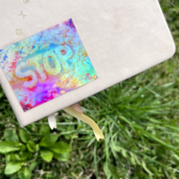 "STOP" holographic sticker