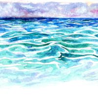 "Clear as Day 8.24.22" plein air watercolor