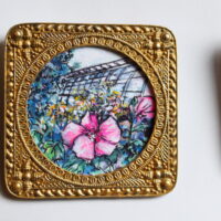 "Phipps Hibiscus" original painting in bangle frame