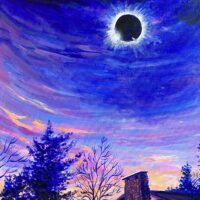 "Total Solar Eclipse (Cleveland, April 8, 2024)" original painting