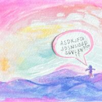 "???!?" 4x6 print on 5x7 board