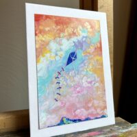 "On My Zephyr" 4x6 print on 5x7 board