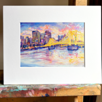 "Good Morning, Pittsburgh" 5x7 print with 8x10 mat