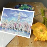 "DC in Blossom" folded greeting card