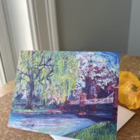 "Hello Again, Boston" folded greeting card - Public Garden